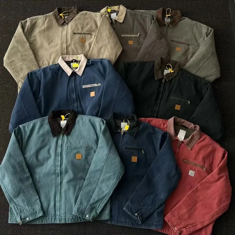 Heavy J97 American heavy washed autumn short wide version Detroit jacket work zipper cleanfit jacket 35